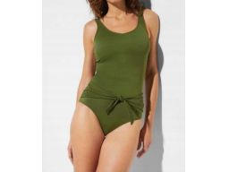 B.P.C stylowy kostium kąpielowy khaki z przewiązaniem r.46