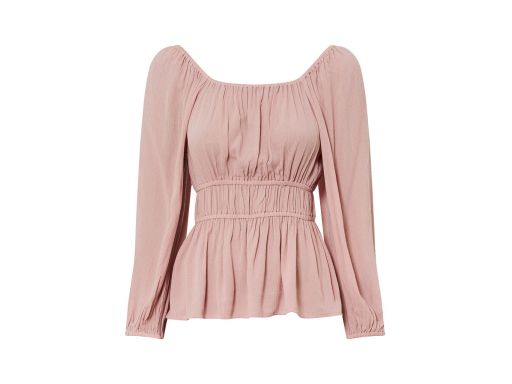 B.P.C bluzka carmen pudrowy róż z krepy ^46