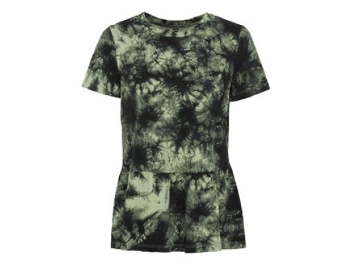 B.P.C bluzka bawełniana z zielonym wzorem z baskiną 48/50