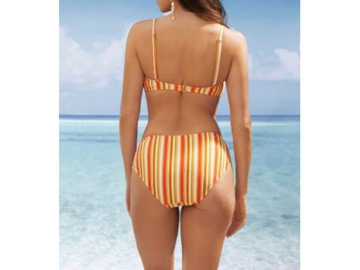B.P.C bikini z figami w kolorowe paski r.38