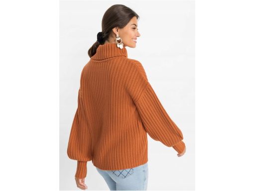 B.P.C sweter prążkowany z golfem oversize 36/38