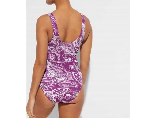B.P.C kostium kąpielowy fioletowy w białe wzory r.40
