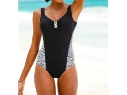 B.P.C kostium jednoczęściowy czarny wzór panterki r.46