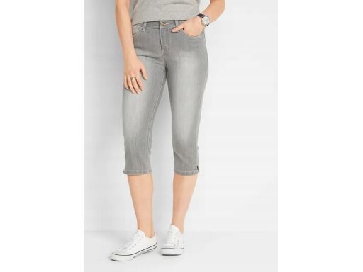 B.P.C jeansowe spodnie capri damskie szare r.52