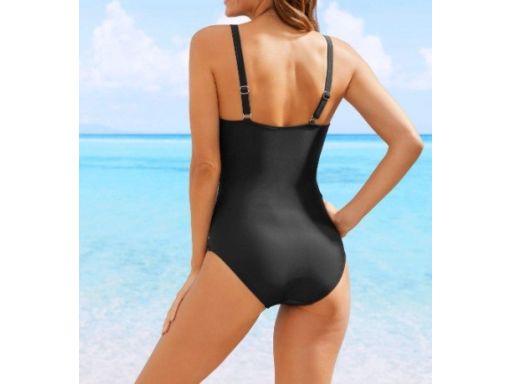 B.P.C czarny stylowy kostium kąpielowy w cętki r.48