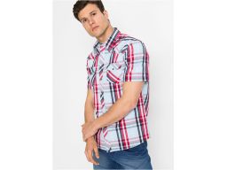 B.P.C męska koszula w kratę krótki rękaw 49/50