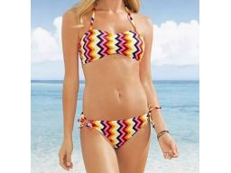 B.P.C bikini bandeau kolorowe we wzorek r.40