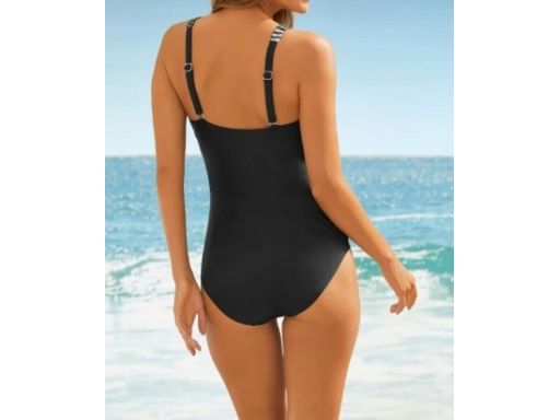 B.P.C kostium kąpielowy czarny z zielonym wzorem 46