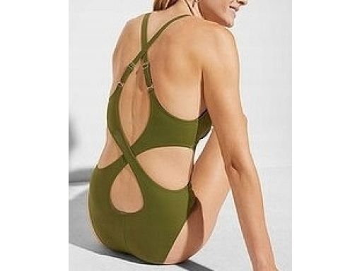 B.P.C kostium jednoczęściowy khaki sexy wycięcia r.44