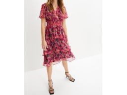 B.P.C sukienka midi w kwiaty z falbankami r.40
