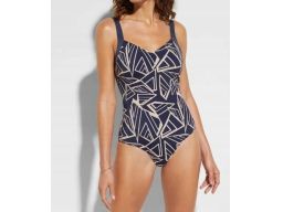 B.P.C kostium kąpielowy granatowo-beżowy średni stopień modelowania r.