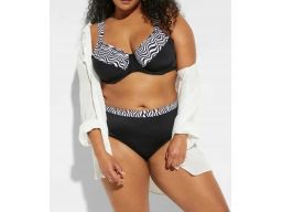 B.P.C bikini minimizer czarny wzór zebry z figami r.46 (90D)