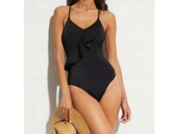 B.P.C kostium jednoczęściowy czarny falbana 42.