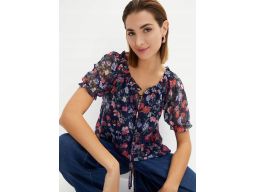 B.P.C bluzka koszulowa szyfonowa w kwiatki r.40