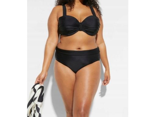 B.P.C bikini na fiszbinach czarny marszczenia z figami 46 (90E).