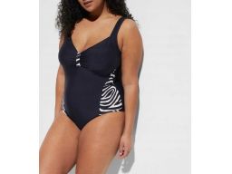 B.P.C kostium jednoczęściowy czarny wzór zebry r.46