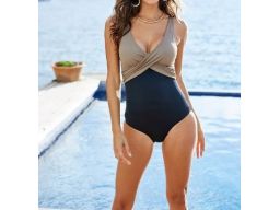 B.P.C kostium jednoczęściowy czarno-brązowy r.44