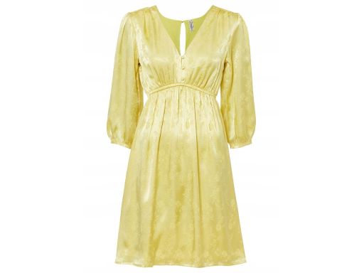 B.P.C Sukienka satynowa we wzory żółta r.42