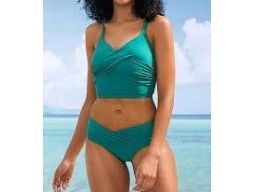 B.P.C bikini krótki top + figi butelkowa zieleń r.40