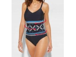 B.P.C kostium jednoczęściowy czarny ze wzorem 44.