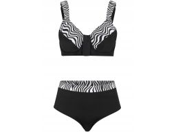 B.P.C bikini minimizer oliwkowy wzór zebry z figami r.44(85E)