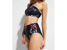 B.P.C bikini asymetryczne z figami z wysokim stanem w kwiaty 38.
