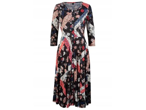 B.P.C wzorzysta sukienka midi dżersejowa r.40/42