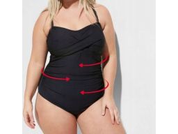 B.P.C kostium jednoczęściowy marszczony czarny r.48