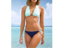B.P.C bikini niebiesko-miętowe z wiązaniami r.38