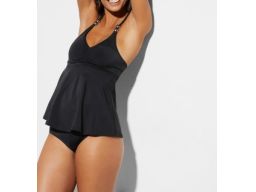 B.P.C top tankini czarny z metalową aplikacją r.48