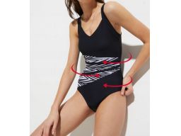 B.P.C kostium kąpielowy z czarno-białym wzorem modelujący 42.