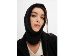 B.P.C. komin z kapturem czarny dzianinowy ^uniwersalny