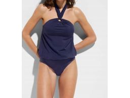 B.P.C granatowe tankini z wiązaniem na szyi 40.