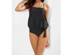 B.P.C tankini oversize czarne odpinane ramiączka r.42