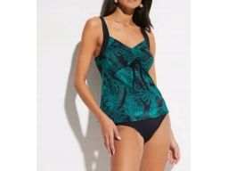 B.P.C top tankini czarno-zielony we wzory r.48