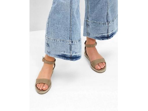 B.P.C sandały espadryle beżowe z dżetami 41.