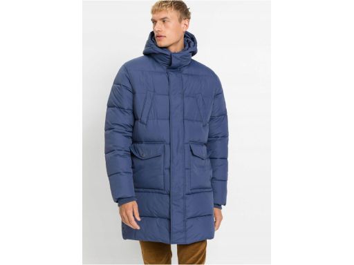 B.P.C dłuższa kurtka męska niebieska pikowana z kapturem 58