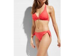 B.P.C bikini trójkątne miseczki wiązane koralowy r.38