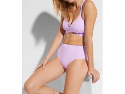 B.P.C bikini bustier wiązane liliowe z figami 38.
