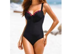 B.P.C czarny kostium silnie modelujący z ozdobnymi kamieniami 40 (80E)