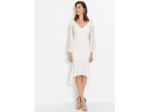 B.P.C asymetryczna sukienka śmietanka r.38