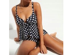 B.P.C tankini czarne w grochy z figami 48 (95B).