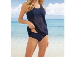 B.P.C tankini granatowe ażurowe z figami r.46