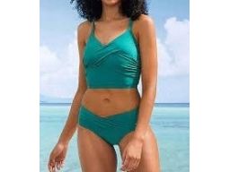 B.P.C bikini krótki top + figi butelkowa zieleń r.38