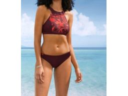 B.P.C bikini bustier bordowe we wzory r.36