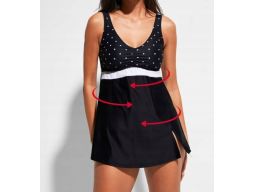 B.P.C sukienka kąpielowa czarna w grochy 38.