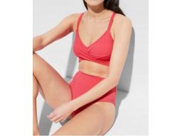 B.P.C bikini wiązane figi z wysokim stanem róż r.42