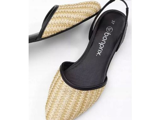 B.P.C balerinki słomiane z odkrytą piętą 39.
