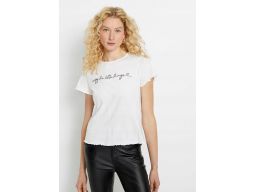T-shirt biały z napisem bawełna 44/46.