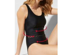 B.P.C kostium kąpielowy czarny z ozdobnymi wycięciami r.38